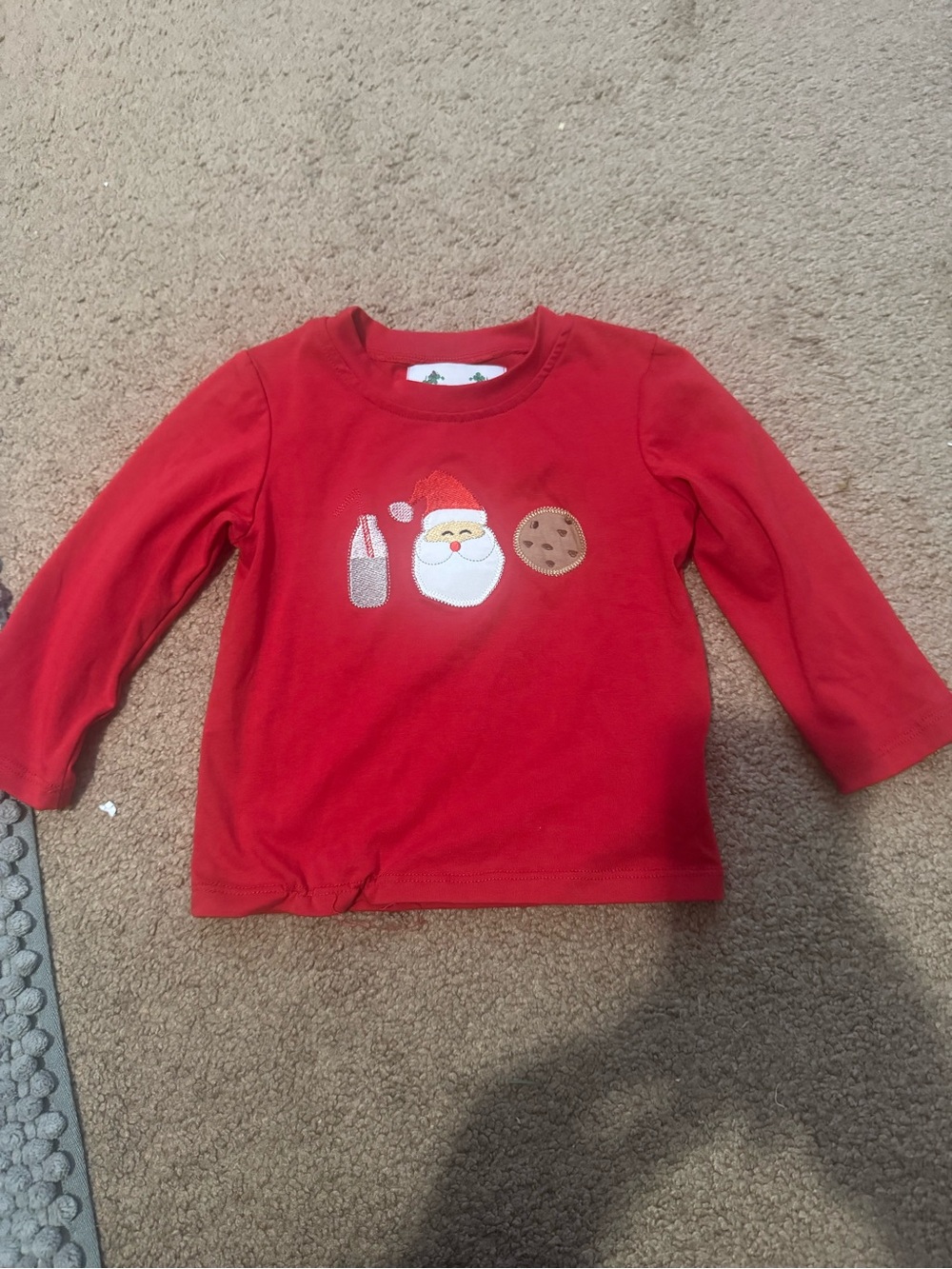 Red Kids Santa & Cookie Long-Sleeve Shirt